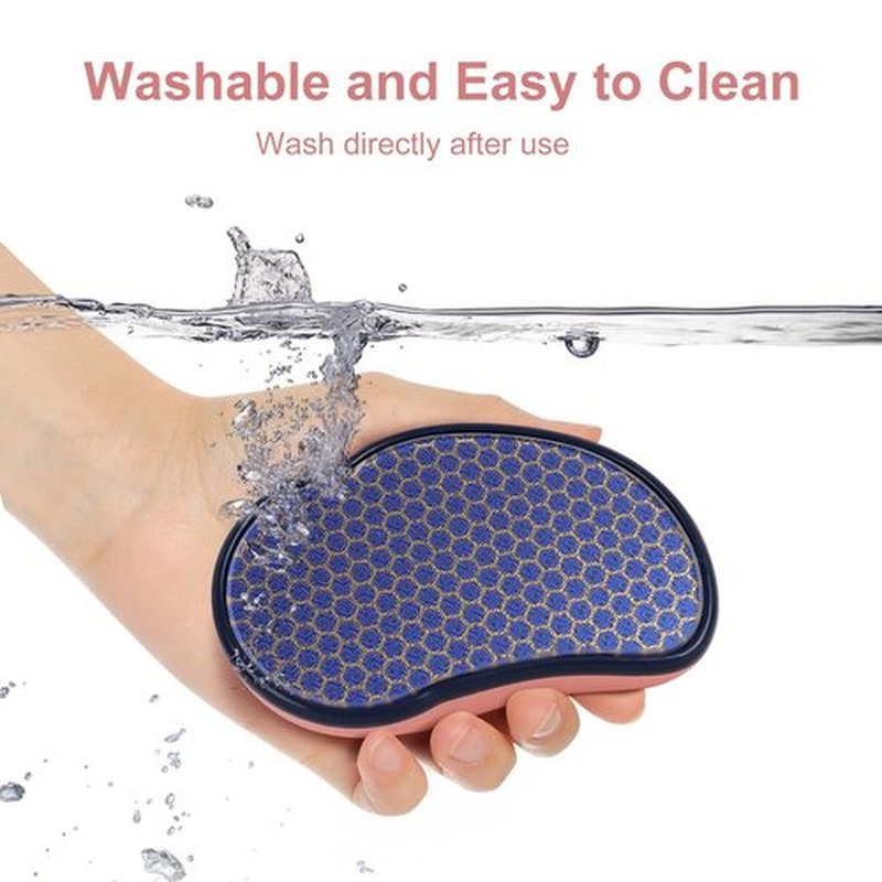 Uyoky Callus Remover Foot File, Glass Pedicure Foot Scrubber, Heel Scraper Hard Skin Remover for Feet, Ergonomic Design Foot Care Tool for Soft Skin (Pink)