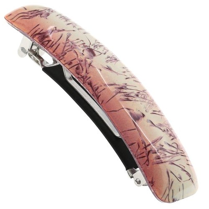 Camila Paris CP3337 French Hair Barrette Clip for Girls, Bordeaux, Rubberized Metal Clasp Strong Hold Grip Hair Clips for Women, No Slip Durable and Styling Girls Hair Accessories, Made in France