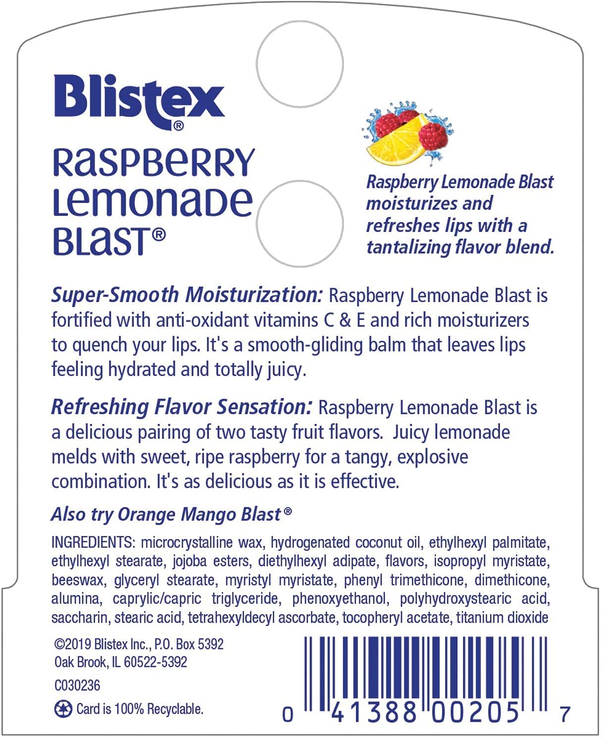 Blistex Lip Protectant (Raspberry Lemonade Blast) (0.15 oz) (6 Pack)