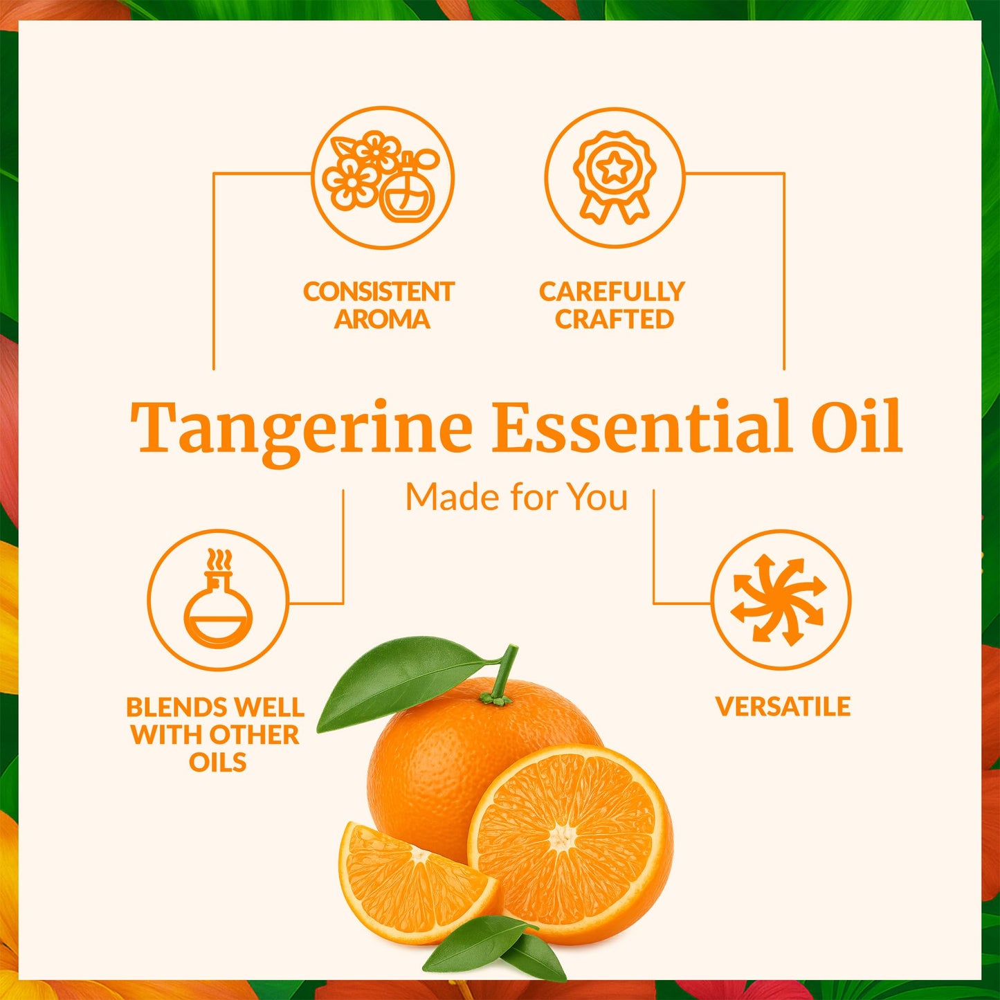 SVA Tangerine Essential Oil 4 Fl Oz – for Diffuser, Skin & Hair Care – Ideal for Massage & DIY Blends – with Dropper