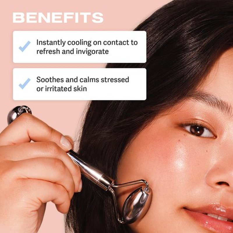Sacheu Stainless Steel Face Roller and Gua Sha Bundle - Metal Face Roller, Metal Gua Sha, Facial Massage Tools to Reduce Puffiness, Lymphatic Drainage, Facial Tension, Skin Care Face Massagers
