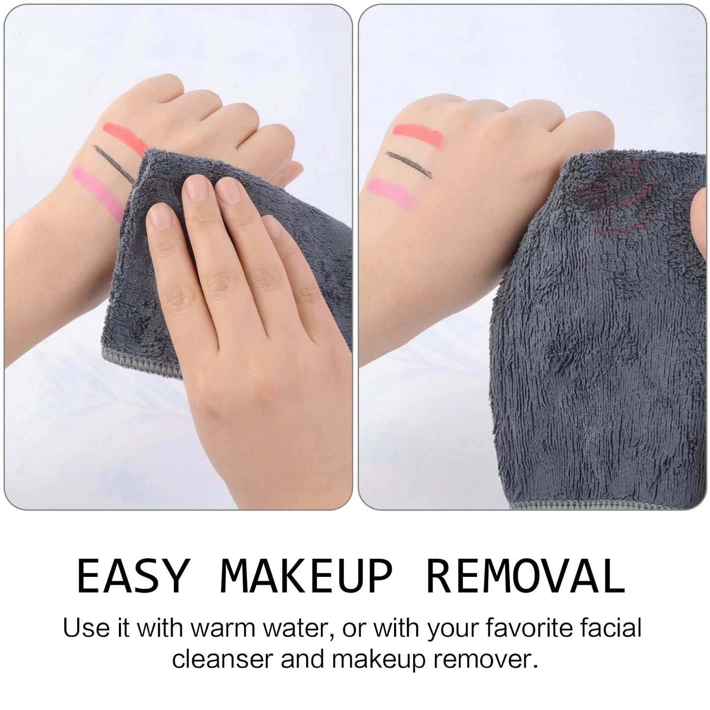 SINLAND Microfiber Facial Cloths Fast Drying Washcloth 12inch x 12inch Grey 10 pack