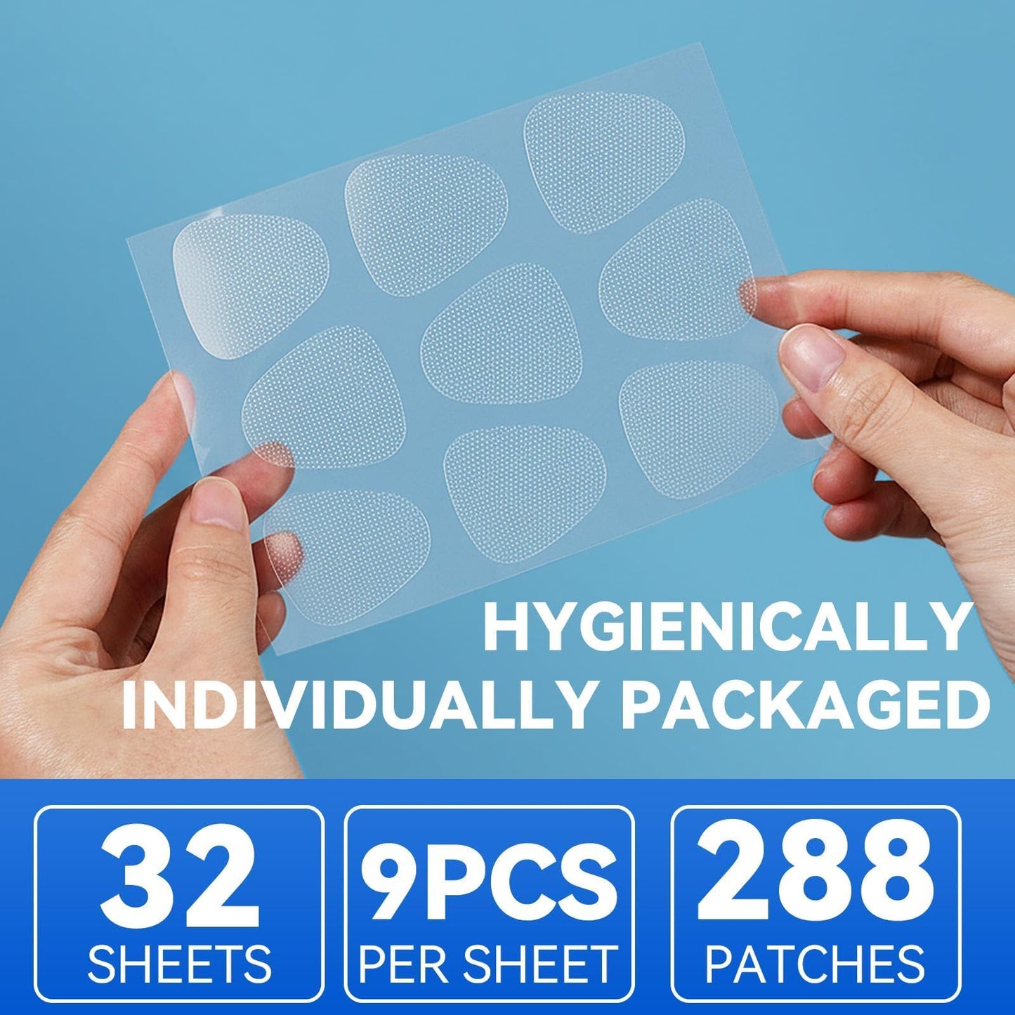 Forehead Wrinkle Patches, Anti-Wrinkle Face Triangle Patches 288 pcs*2 – Overnight Forehead & Expression Line Smoothing Patches – Frown, Smile & Marionette Lines – Reusable, Latex-Free & Skin Friendly