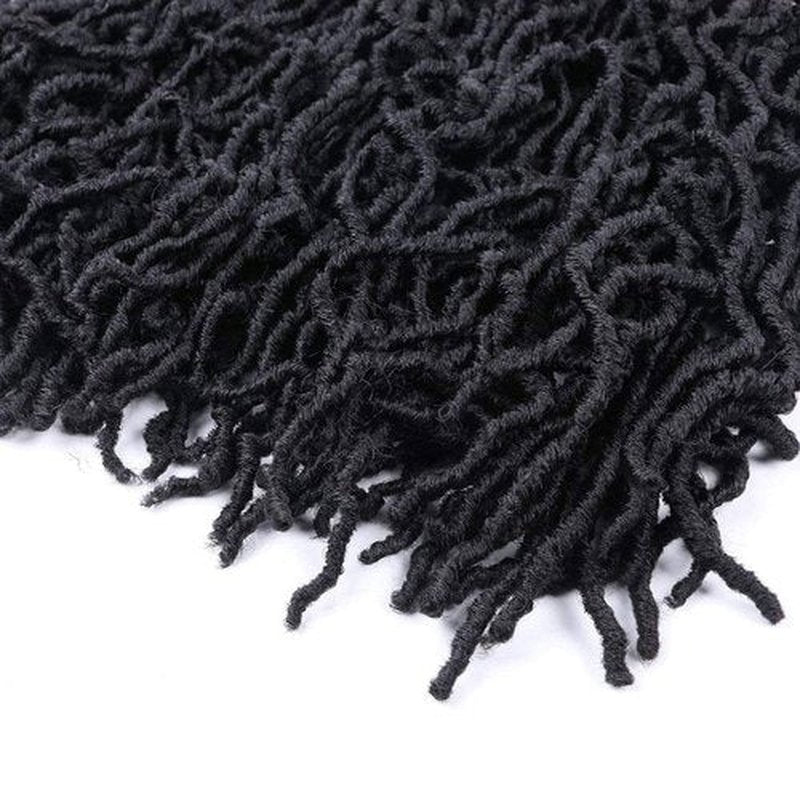 7 Packs 24 Inch Soft Locs Crochet Hair Pre Looped Faux Locs Crochet Braids 126 Stands Curly Wavy Goddess Locs for Butterfly Crochet hair for Black Women (24 Inch 7Pack 1B)