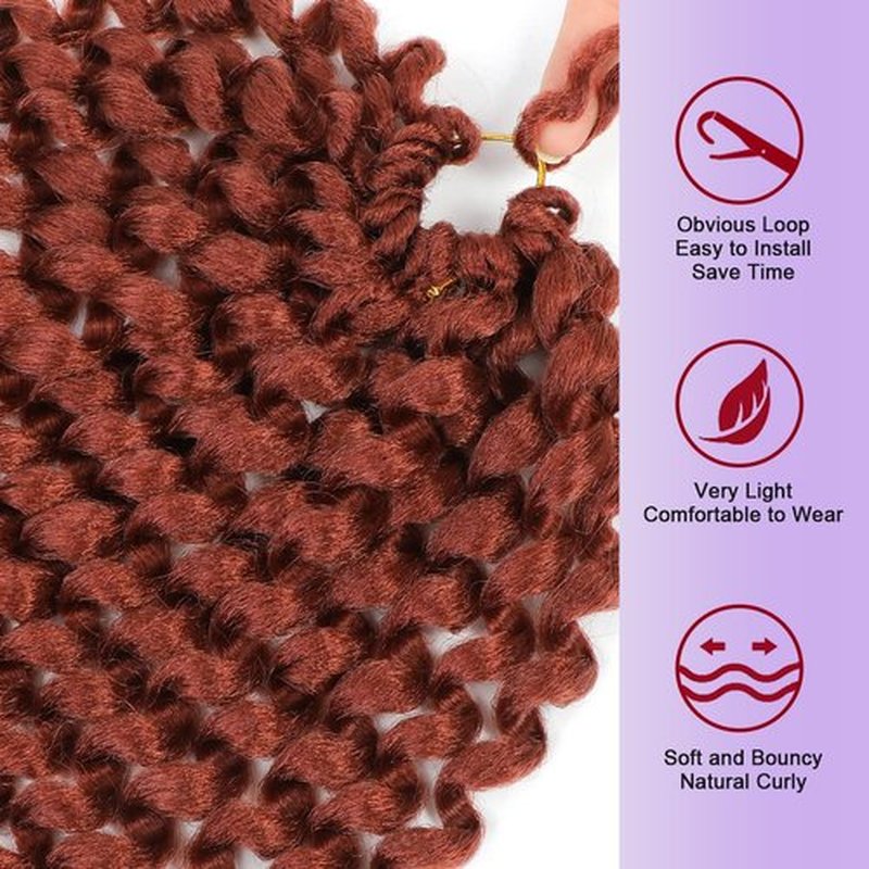 GetMaige Ginger Wand Curls Crochet Hair For Black Women 12inch Jamaican Bounce Pre-looped Curly Braiding Hair (12inch (pack of 4), #350)