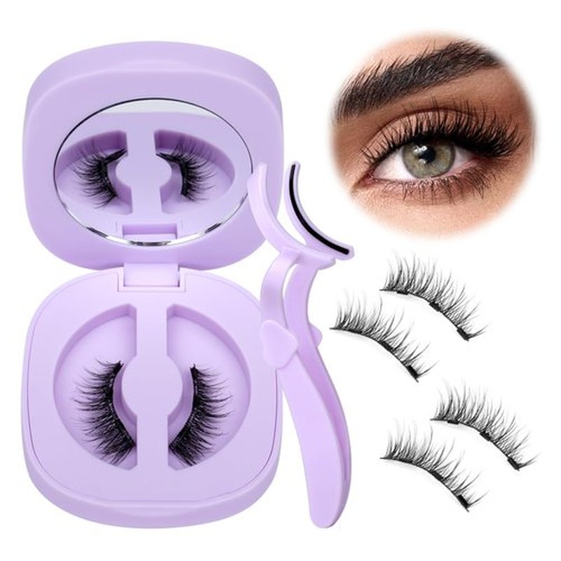 JIMIRE Manga Magnetic Eyelashes Natural Look Soft Magnetic Half Lashes Reusable Comfortable Magnetic Half Eyelashes with Applicator No Glue No Eyeliner Needed 1 Pair Pack