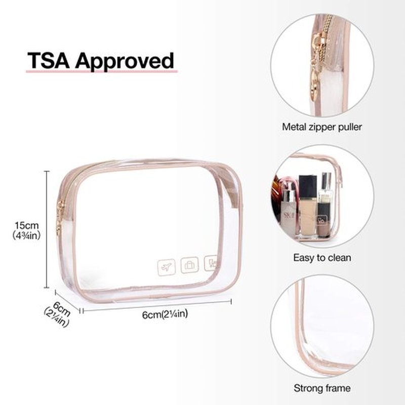 BAGSMART Toiletry Bag Hanging Travel Makeup Organizer with TSA Approved Transparent Cosmetic Bag Makeup Bag for Full Sized Toiletries, Medium-Pink