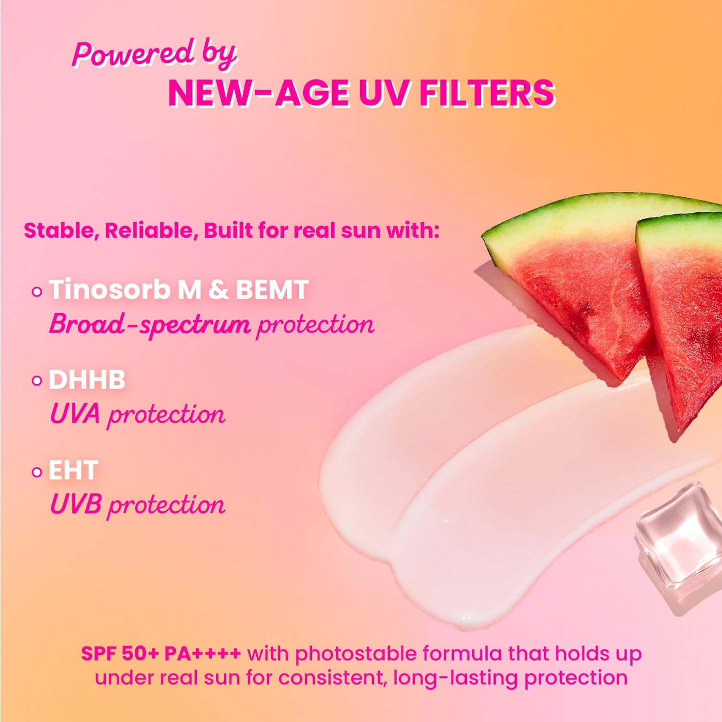 Dot & Key Watermelon Sunscreen SPF 50 PA++++ with Hyaluronic Acid, Broad Spectrum, 1.76 oz (50 g)