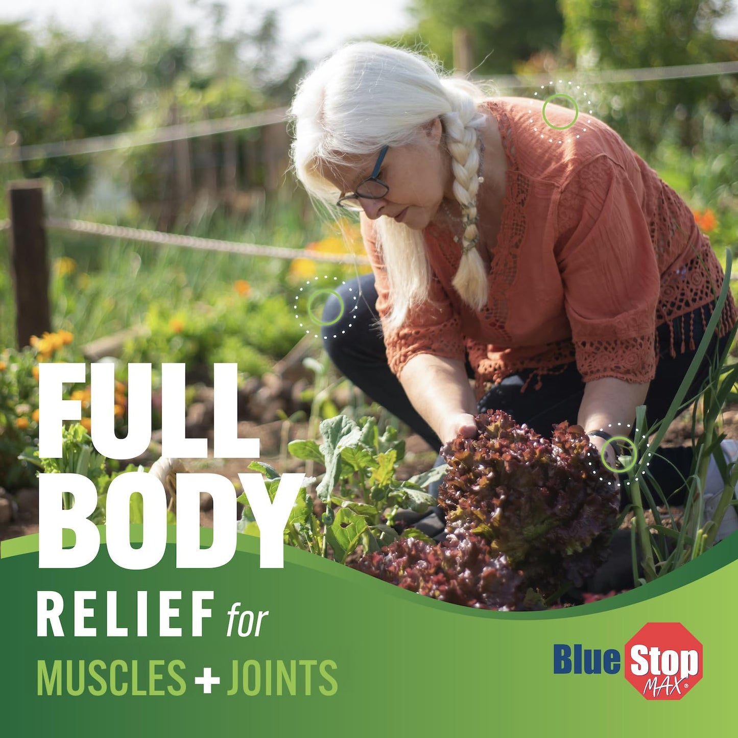 Blue Stop Max Massage Gel for Body Aches, 16 oz Pump Bottle; 3 in 1 Product Relieves Body Aches, Supports Joints and Nourishes the Skin