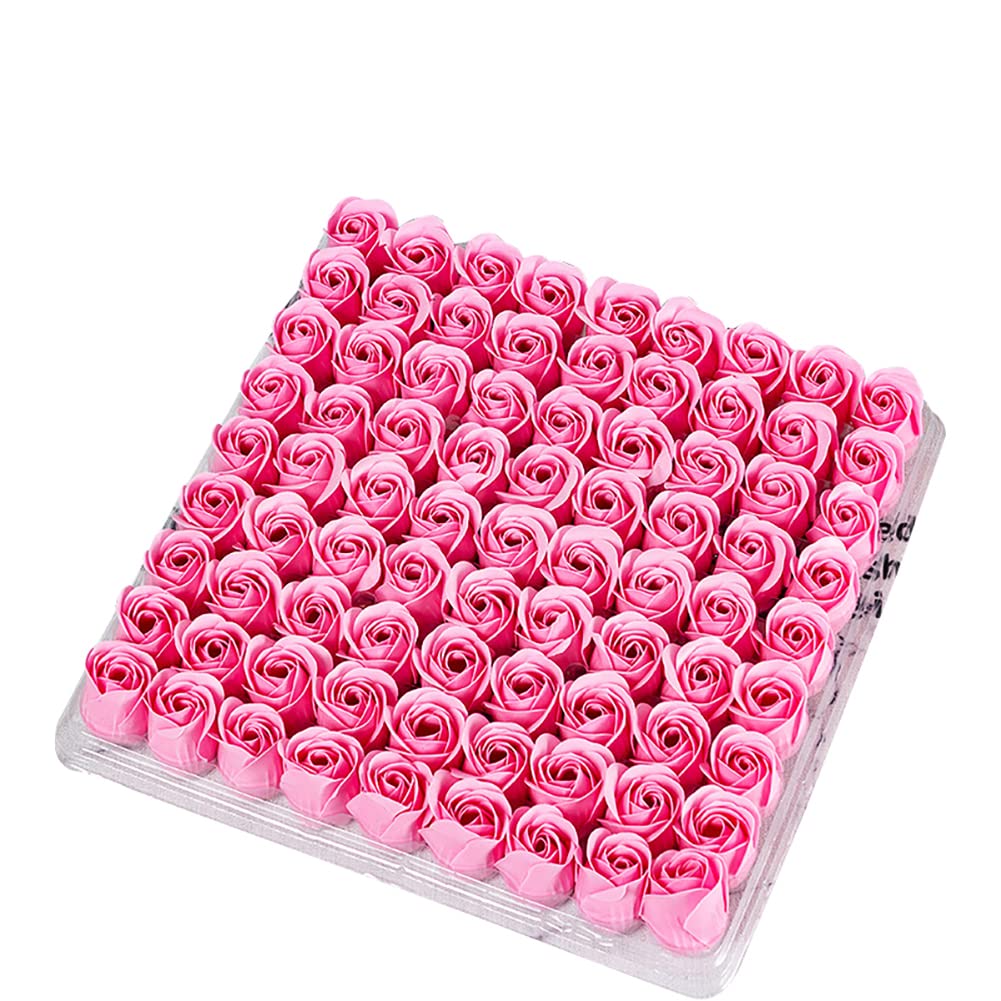 EUBUY 81PCS Bath Soap Rose Flower, Scented Soap Rose Petals Body for Valentine's Day, Wedding, Anniversary, Birthday, Petals Body Soaps in Gift Box