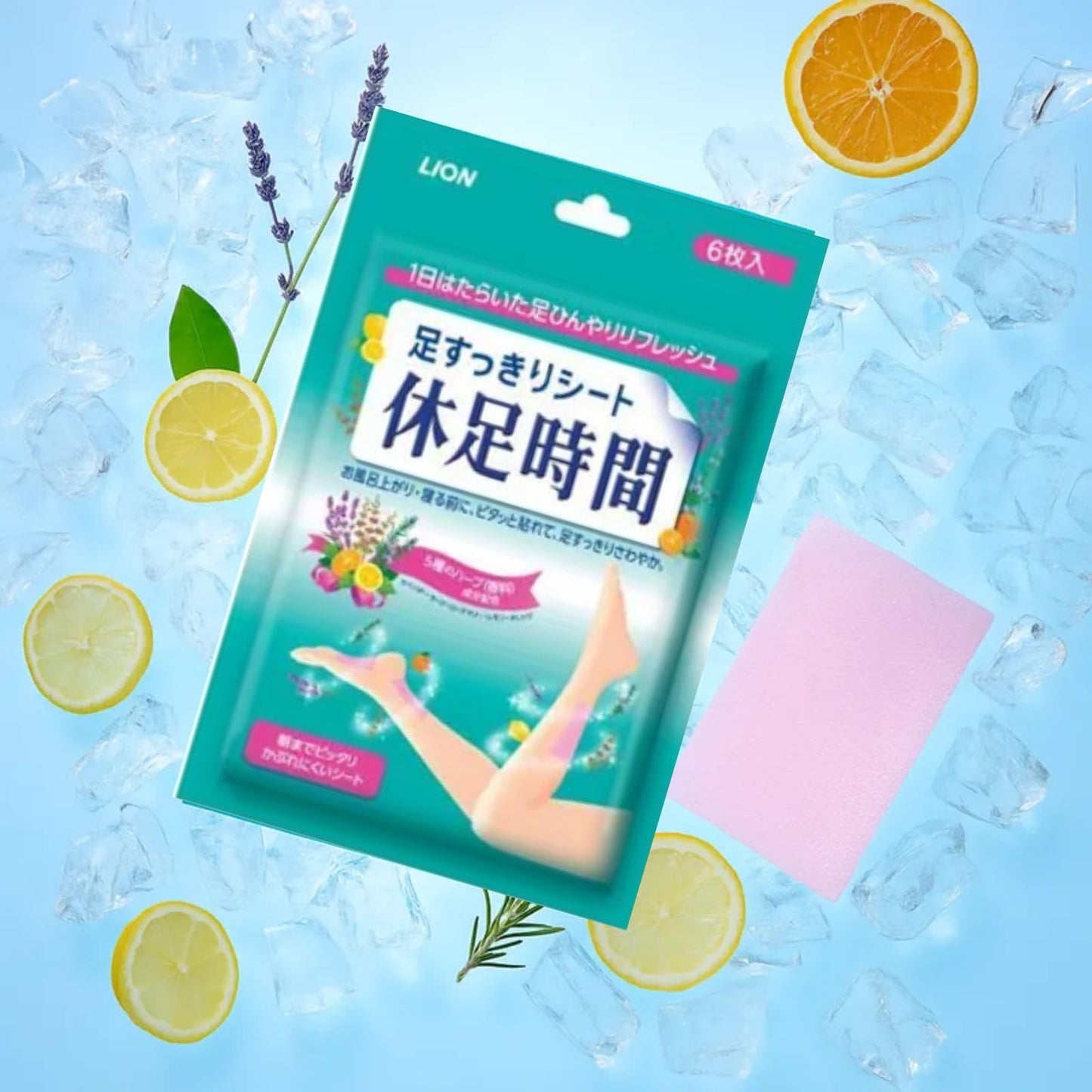 Japanese Cooling Foot Patch 6 Sheets x 5 Pack - Foot Pads - Herbal Fragrance - Refreshing Gel Sheet Patches for Tired Legs & Feet - Ideal After Sports, Heels, Standing - 2 in 1 deep Cleansing