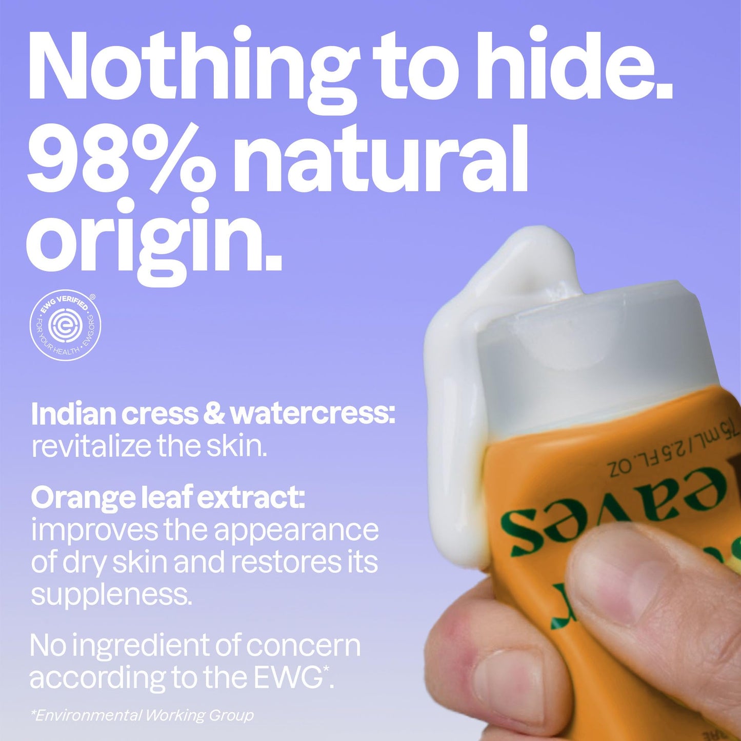 ATTITUDE Hand Cream, EWG Verified, Plant and Mineral-Based, Vegan Personal Care Products, Orange Blossom & Eucalyptus Scent, 2.5 Fl Oz