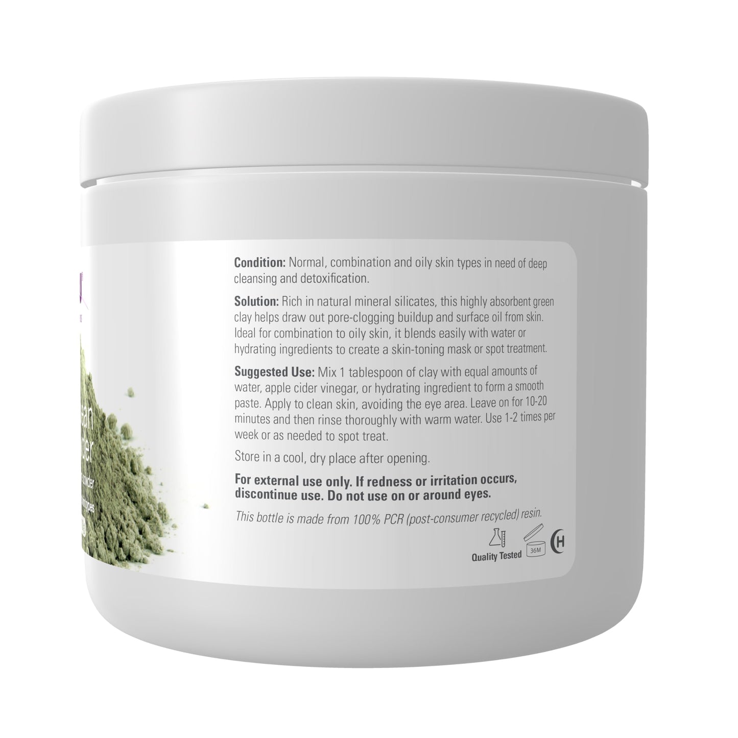 NOW Solutions, European Clay Powder, Pure Powder for a Detox Facial Cleansing Mask, 6-Ounce