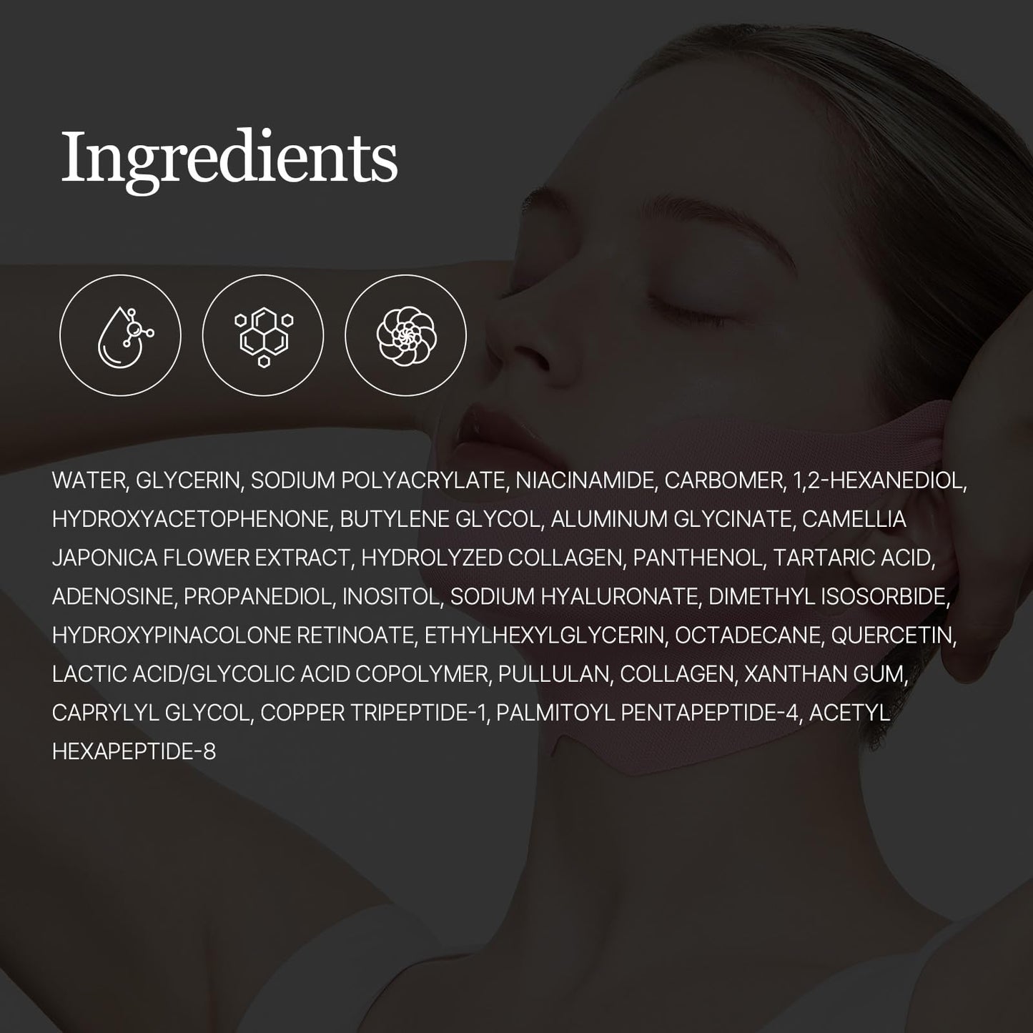 ROUND LAB Camellia Deep Collagen V Lifting Gel Mask 4ea | Double-chin Turkey Neck Instant Face Lifting Mask, Cooling and Depuffing Face Toning Belt, Firming Sagging Skin, Korean Skin Care, 10g/0.35oz