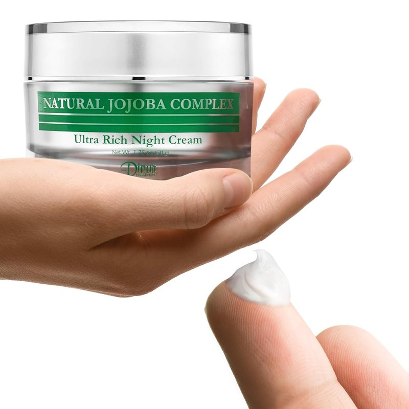 Dinur Cosmetics Jojoba Night Cream - Ultra Hydrating Moisturizer for Dry Skin | 1.75 oz/50 g