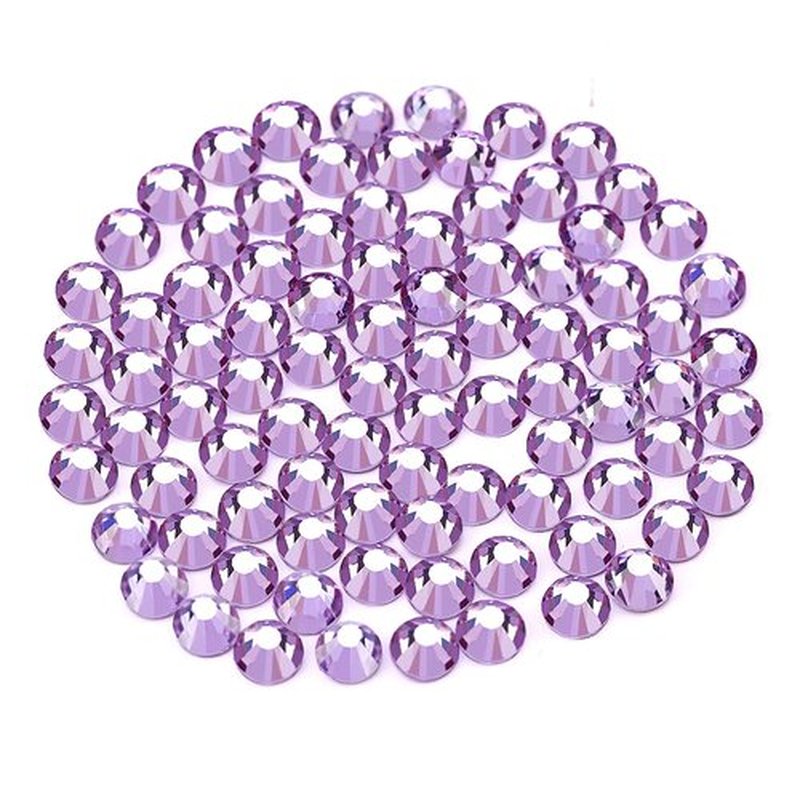 Novani Rhinestones 3000Pcs Flatback Crystal Round Loose Gemstones Glass Rhinestones for Crafts Makeup Nail Art Clothes Shoes DIY Decorations(SS8, 2.3-2.5mm,Lavender)