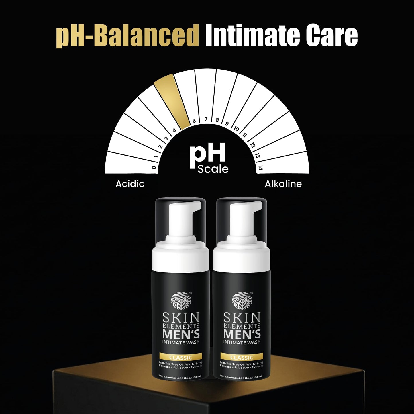 Skin Elements Intimate Wash for Men with Tea Tree Oil | pH Balanced Foaming Hygiene Wash | Control Bad Odor & Unwanted Sweat | Refreshes Intimate Area | 240 ml | Pack of 2