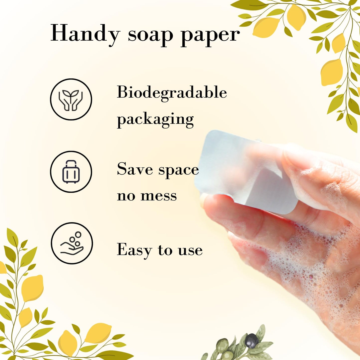 flowcheer Paper Soap Sheets For Hand Washing - (120 Pcs) Coconut Scent Portable Travel Soap Sheets, Eco-Friendly, Dissolvable soap sheets for travel, Hiking, Outdoor, School