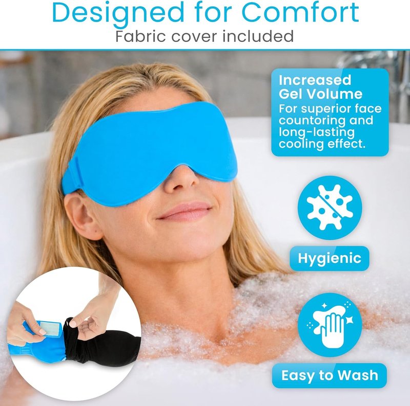Heated & Cooling Eye Mask - Reusable Gel Pack for Tension Relief | Hot & Cold Therapy for Sleep, Dark Circles, Puffiness
