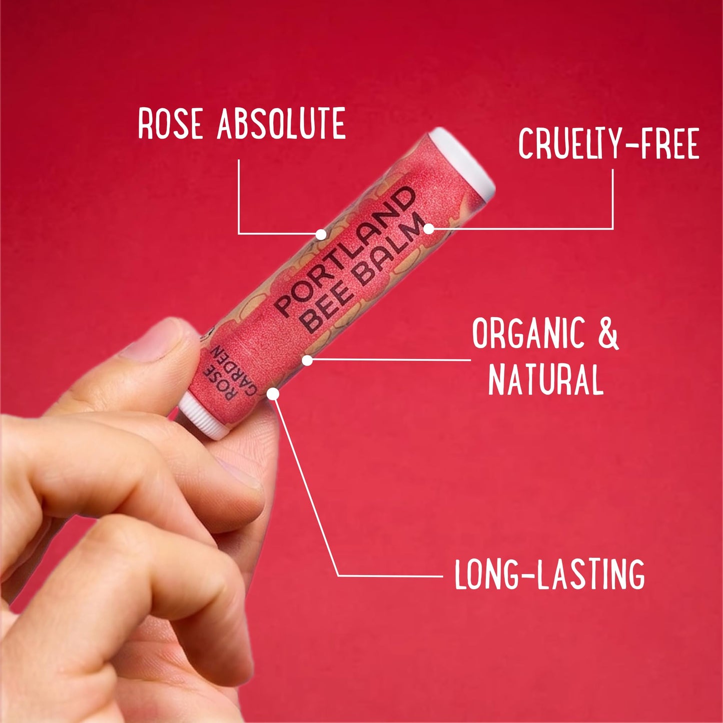 Portland Bee Balm All Natural Handmade Beeswax Lip Balm with Organic Coconut and Olive Oil (Rose Garden) - 9 Count | Natural Lip Balm, Cruelty Free, Plastic Neutral, | Organic Lip Balm