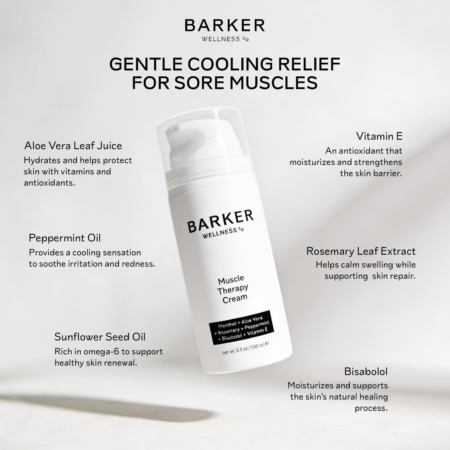 Barker Wellness Muscle Therapy Cream – Joint & Muscle Relief, Menthol