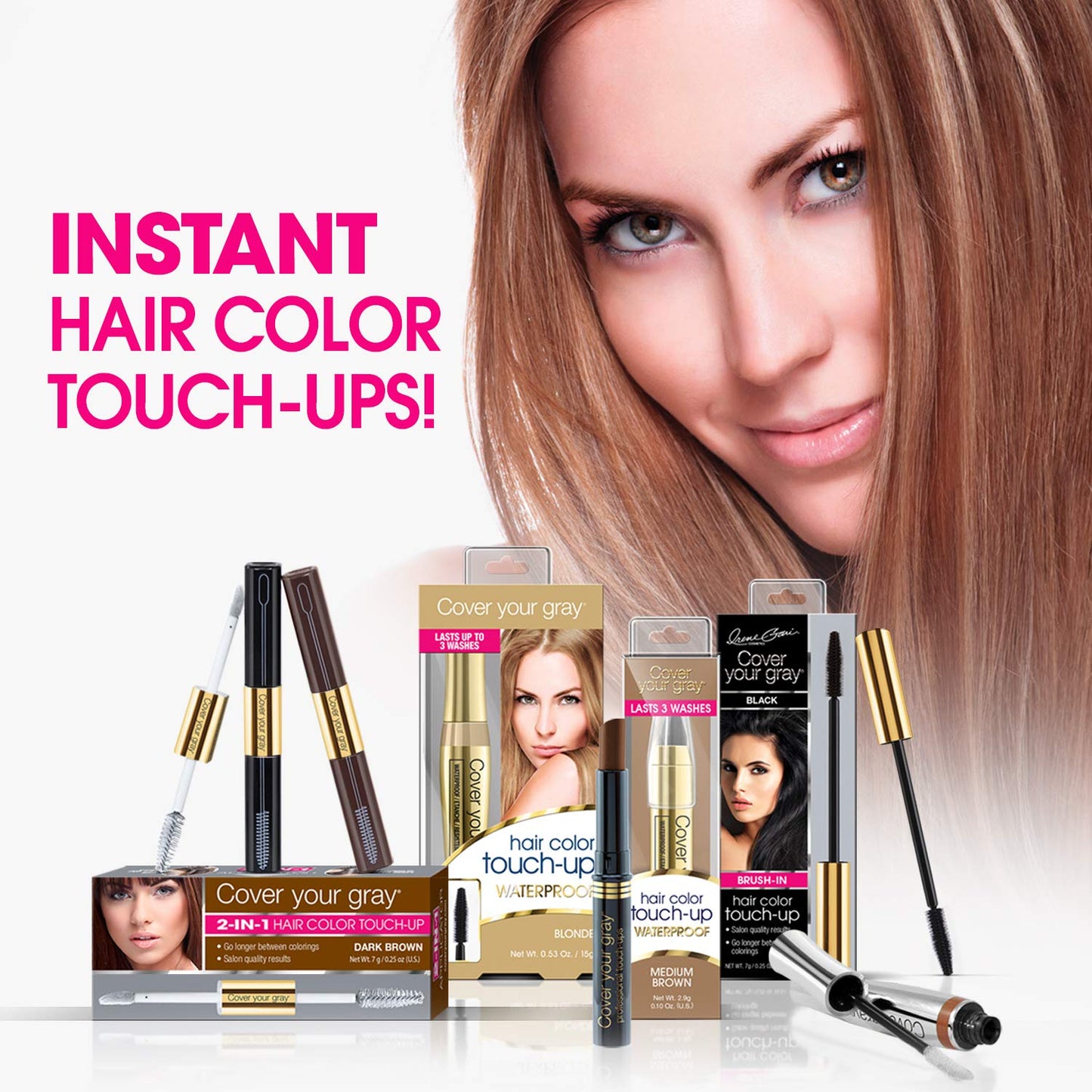 Cover Your Gray Hair Color Touch-Up Stick - Medium Brown (3-Pack)