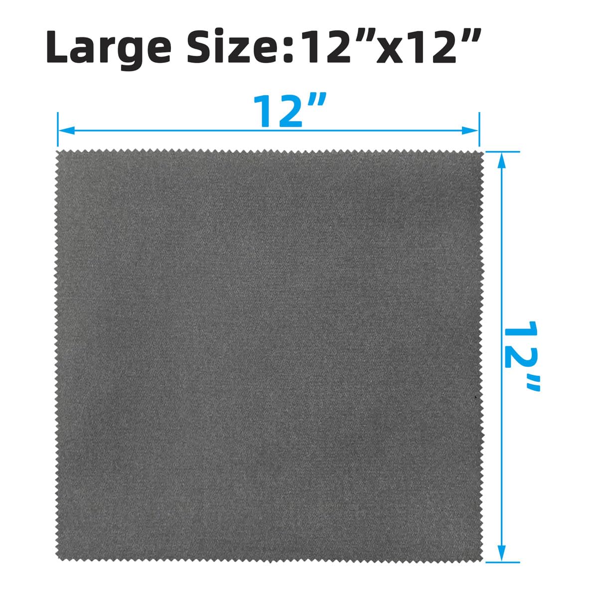 12 Pack Microfiber Gun Cleaning Cloth, 12"x12" Lint Free Gun Cleaning Rags, Reusable Microsuede Cleaning/Polishing Wipes Towels for Firearms, Knives and Scopes (Gray)