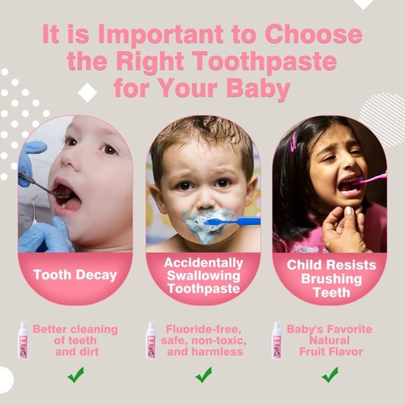 NOHOO Kids Foam Toothpaste with Fruit Flavor,Fluoride Free Natural Formul, Foam Toothpaste for Electric Toothbrush,Suitable for Toddler's Oral Cleaning and Cavity Prevention (2PCS Peach)