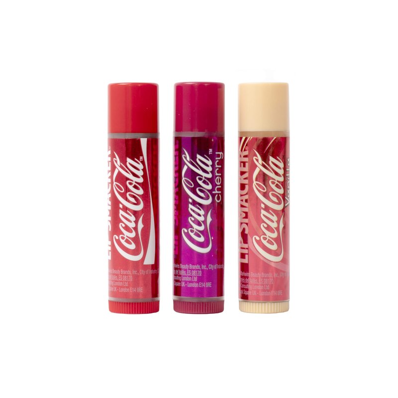 Lip Smacker Coca Cola Collection, lip balm for kids - Cherry Coke, Coke, Vanilla Coke, trio