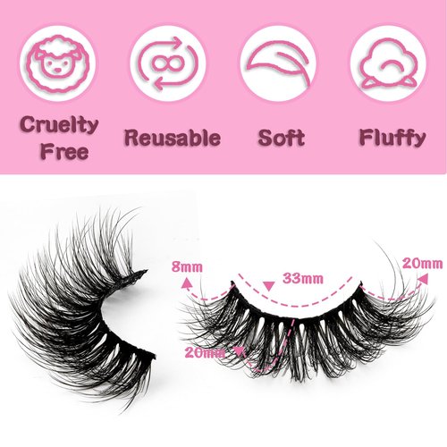 Veleasha Cat Eye Lashes Fluffy 5D Faux Mink Lashes 100% Handmade Luxurious False Eyelashes Volume Fake Lashes 5 Pairs Pack (804)