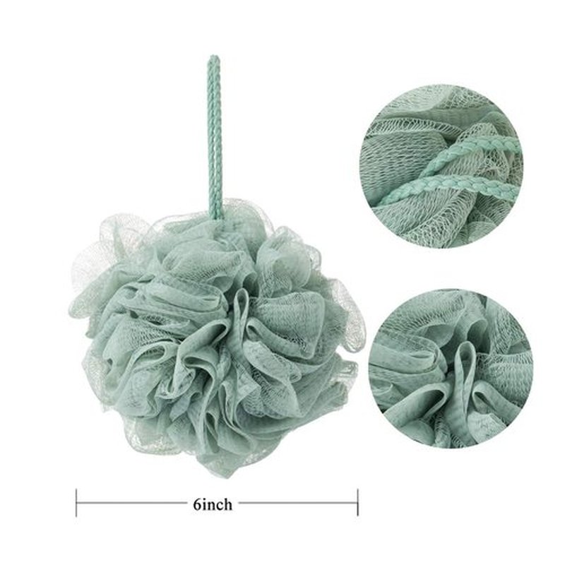 KAKOOI Bath Sponges, Shower Loofah for Body Exfoliation(3 pcs, Green&Linen&Pink)