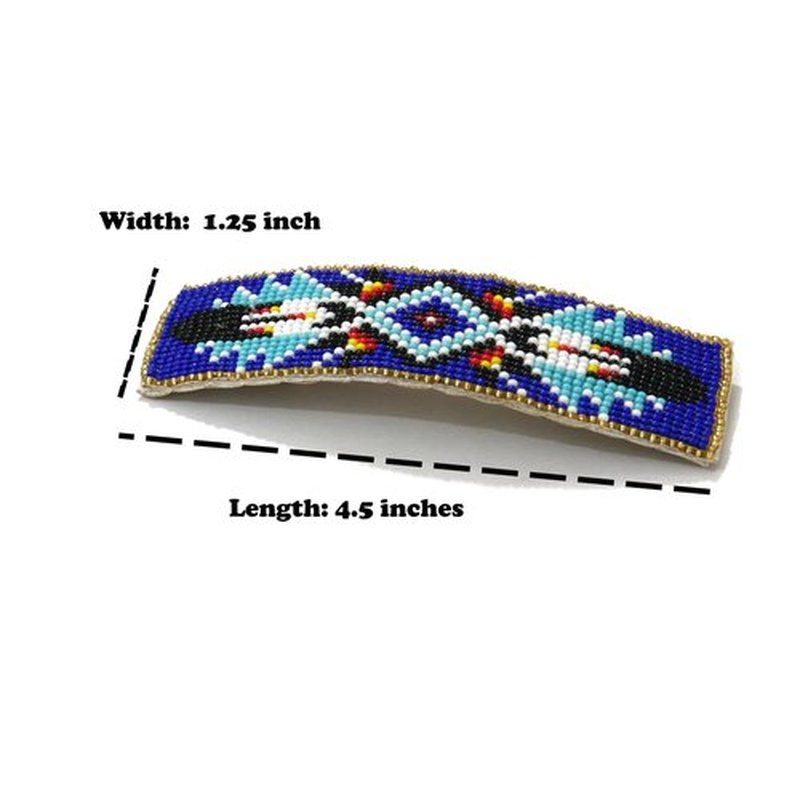 Beaded Hair Clips Native American Style Handmade Collection (Blue)
