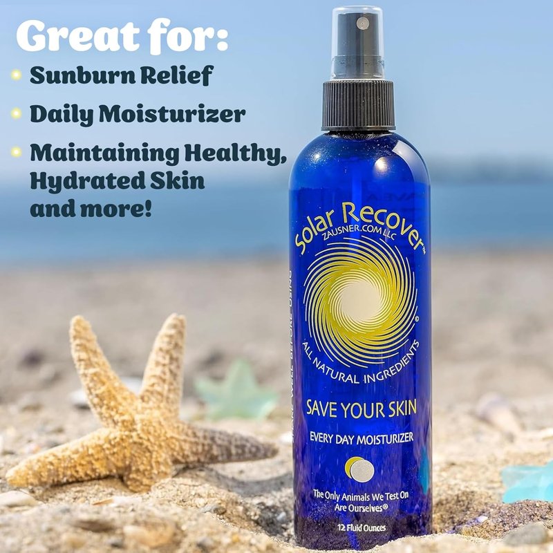 Solar Recover After Sun Moisturizing Spray - Hydrating Body & Face Mist for Sunburn Relief | 12oz & 2oz Sizes, Enriched with Vitamin E & Calendula