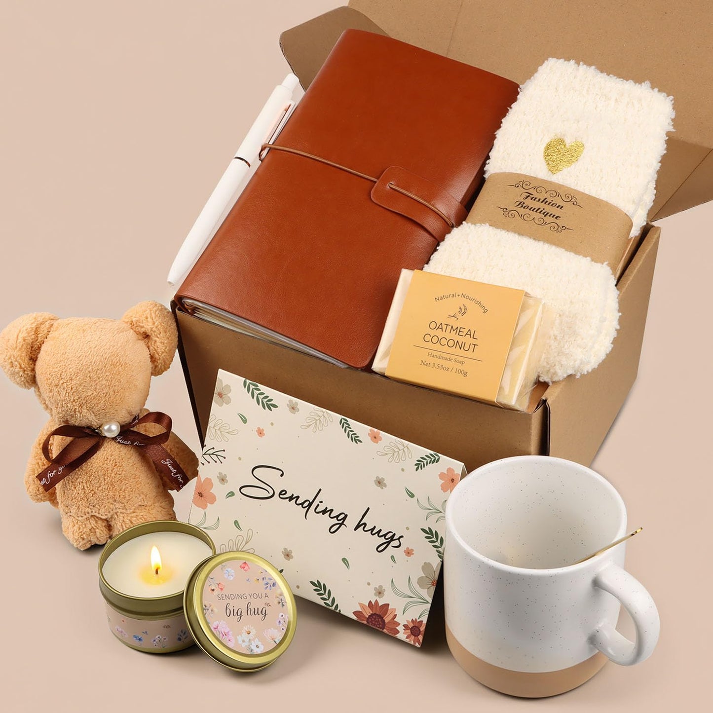 Get Well Soon Gift Baskets for Women, Thinking of You Self Care Gifts for Women Unique Gift Baskets Care Package, Happy Birthday Gift for Her, Mom, Sister, Best Friend, Wife, Girlfriend, Coworker