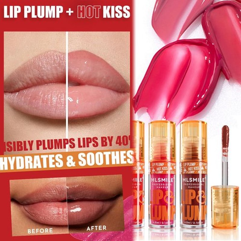 6Colors Plumping Lip Gloss, High Pigment No Sticky Lip Gloss, Hydrating Lip Oil Lip Glaze, Lip Balm For Women, Shining Korean Clear Plumping Lip Gloss, Make Lips Fuller Vegan Lip Makeup(SetA+B)