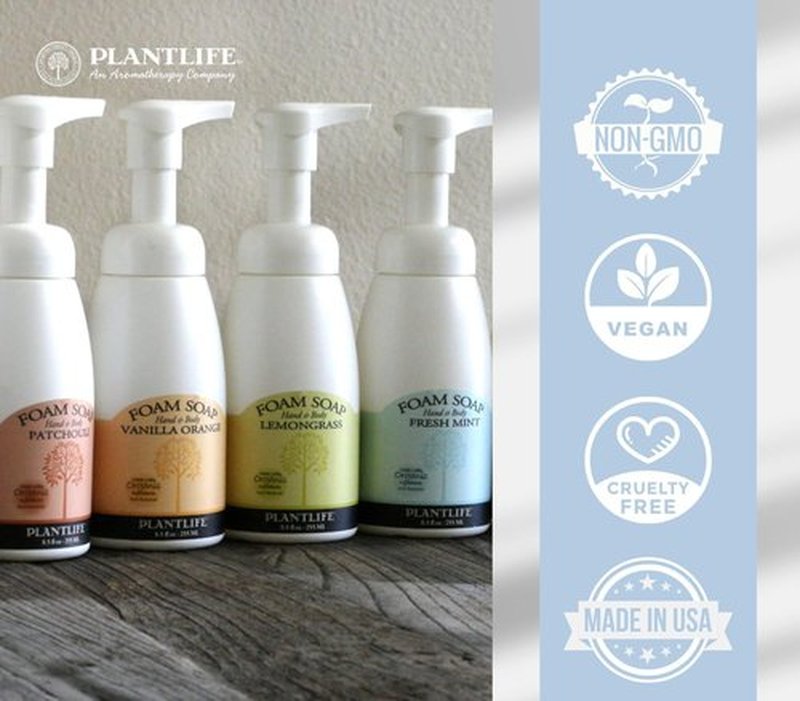 Plantlife Frankincense Myrrh Foam Soap - Gentle, Moisturizing, Plant-based Foam Soap - Ideal for use as a Hand & Body wash, Shaving Cream, and Foaming Fun for Kids - Made in California 8.5 oz