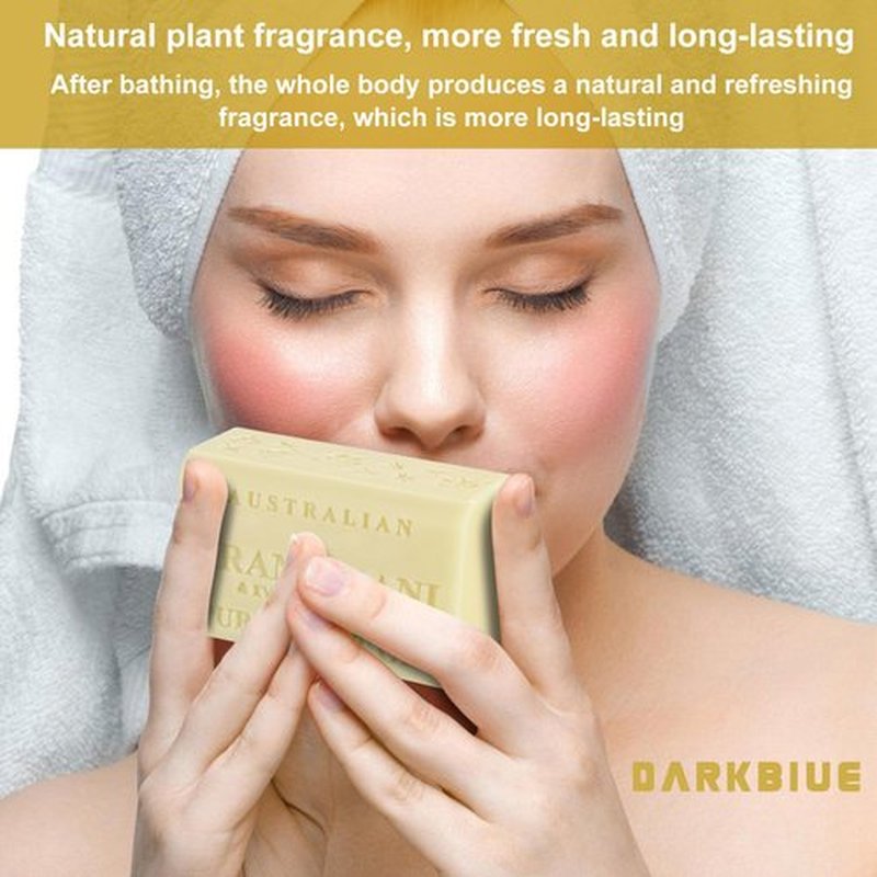 DarkBlue-Australian natural soap bar:bath soap bars;body soap bars;great scent(great fragrance smell); Cleansing well ; skin feeling soft; washing hair;shea moisture soap bars(Frangipani flower)