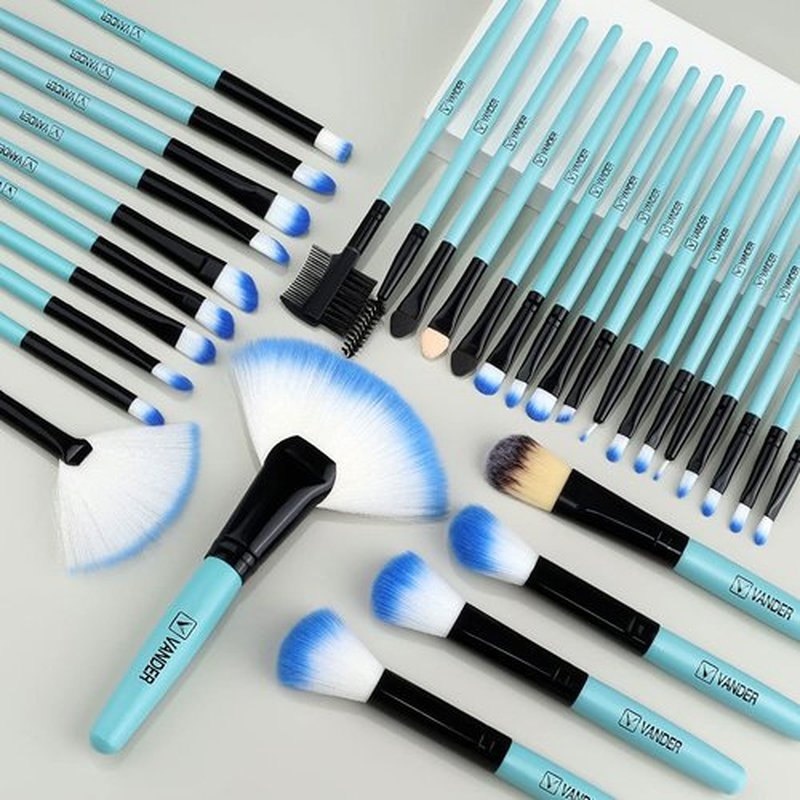 Make up Brushes, VANDER Professional 32pcs Makeup Brush Set, Makeup Brushes Set Foundation Blending Cosmetic Brush Set Kit,Blue（Cosmetic bag not included）