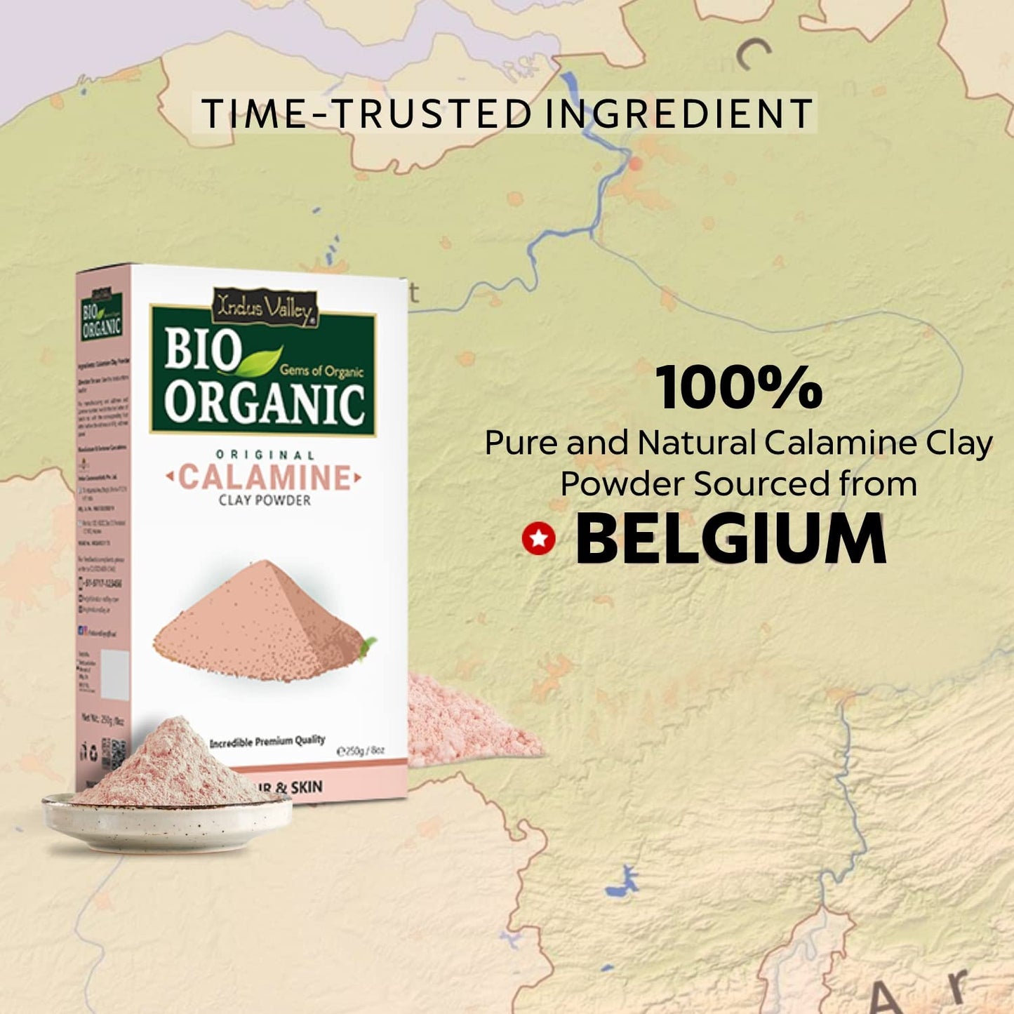 INDUS VALLEY Organic Calamine Clay Powder 100% Natural | Indian Healing Clay for Face & Body | Deep Pore Cleansing Facial & Body Mask | Exfoliating & Skin Care | 0.5 lb