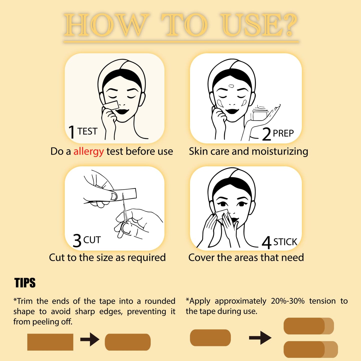 Face Tape for Wrinkles Overnight, Wrinkle Tape for Face, Face Lift Tape 5cm