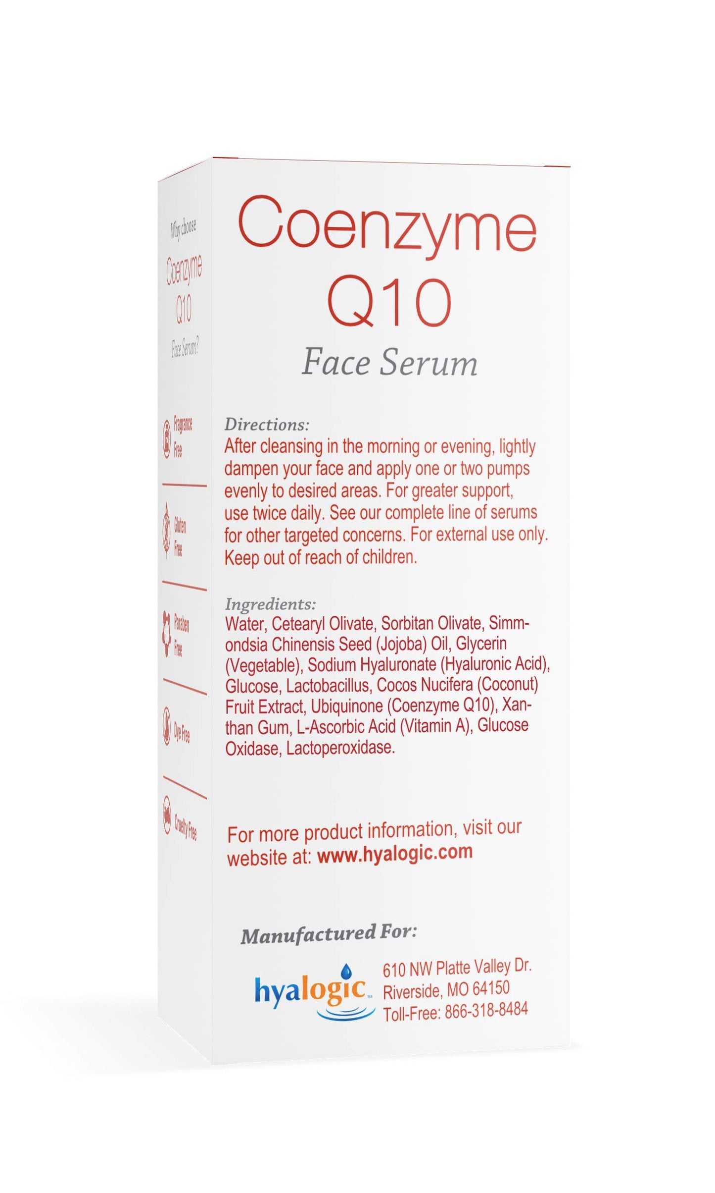 Hyalogic Episilk Coenzyme Q10 Serum w/Hyaluronic Acid for Collagen Support | Visible Firming Facial Serum For Dry Skin | Skin Rejuvenation - Antioxidant Serum (1 fl oz)