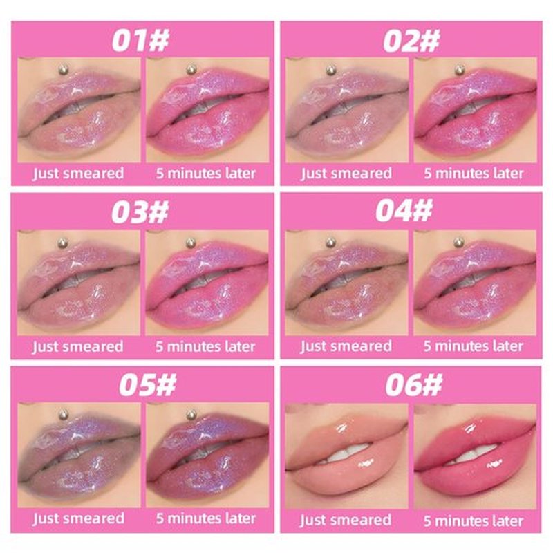 Hvecom Magic Color Changing Lip Oil Ph, Glitter Moisturizing Lip Glow Oil, Upgraded Big Brush Head Warm Change Lip Gloss, Long Lasting Nourishing Plumping Glimmer Glow Lipstick Lip Tint (03#)
