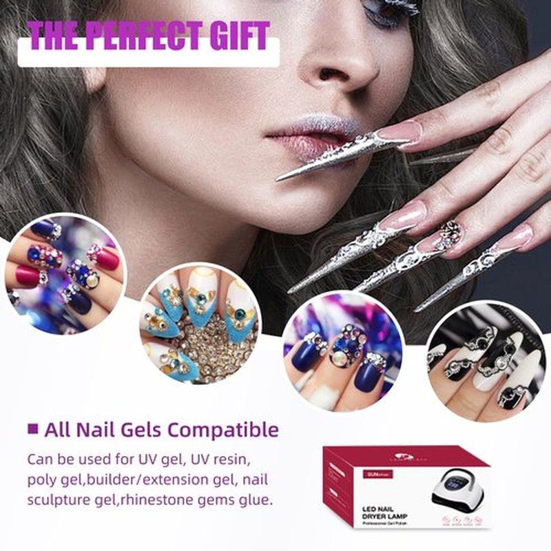 268W LED UV Light Dryer for Nails Gel Polish with 57 Lamp Beads 4 Timer Setting & LCD Touch Display Screen, Auto Sensor, Professional Nail LAMP