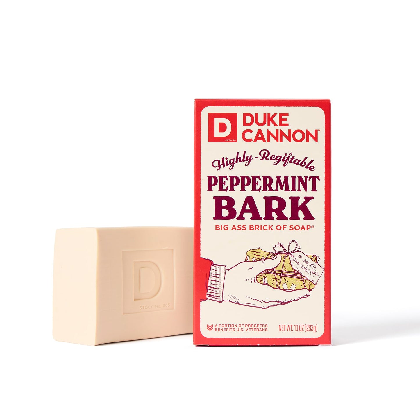 Duke Cannon Supply Co. Big Brick of Soap Bar for Men Holiday Edition - Peppermint Bark Scent, 10 oz. (1 Pack)