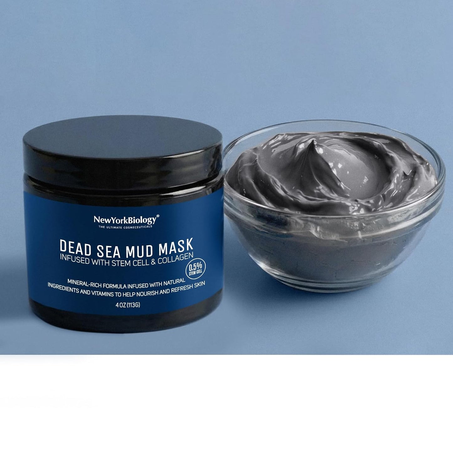 Dead Sea Mud Mask for Face & Body - Spa Quality Pore Refiner with Stem Cell & Collagen | 4 oz