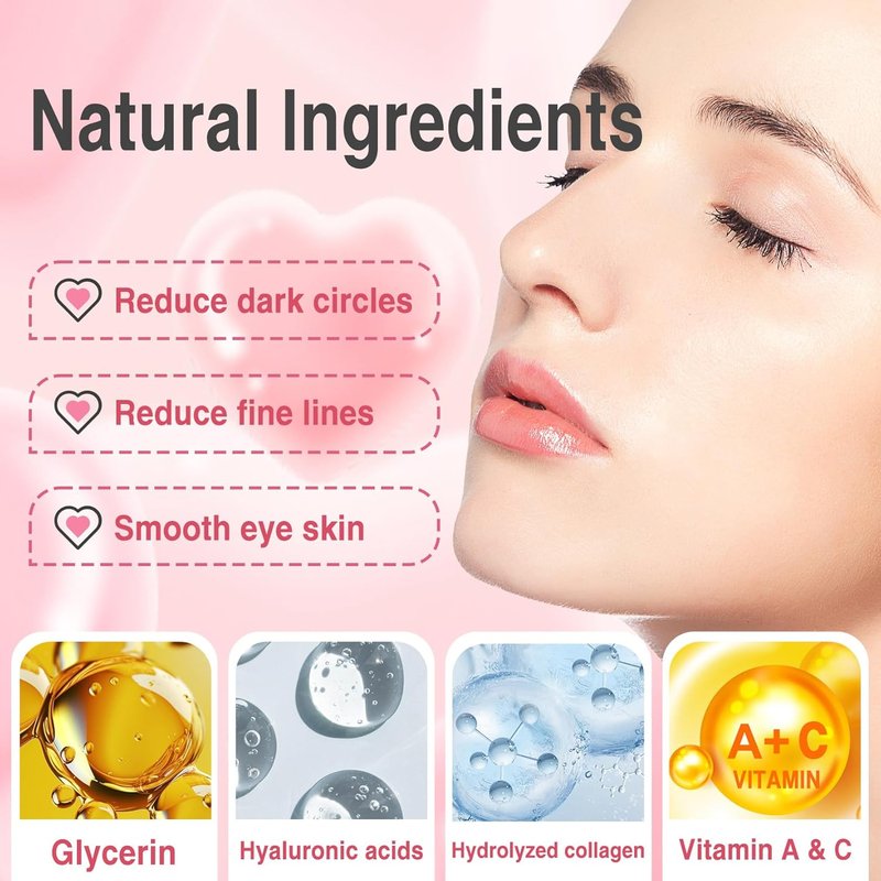 30 Pairs Lip Masks & 24K Gold Eye Masks | Crystal Collagen Under Eye Patches for Puffiness, Wrinkles, Dark Circles
