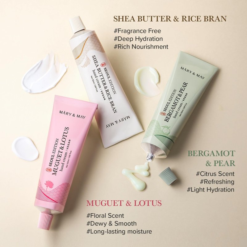 Shea Butter & Rice Bran Hand Cream | Nourishing Vegan Moisturizer for Soft, Healthy Hands - 1.69oz - Korean Fragrance-Free