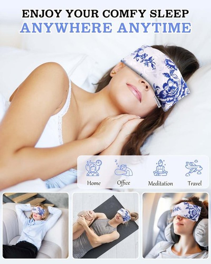 Hihealer Weighted Eye Mask for Sleeping, 5x9 Inches with Lavender Aromatherapy - Moist Heat Eye Compress, Eye Pillow for Yoga, Meditation, and Headache Relief, Relaxation Gift for Women
