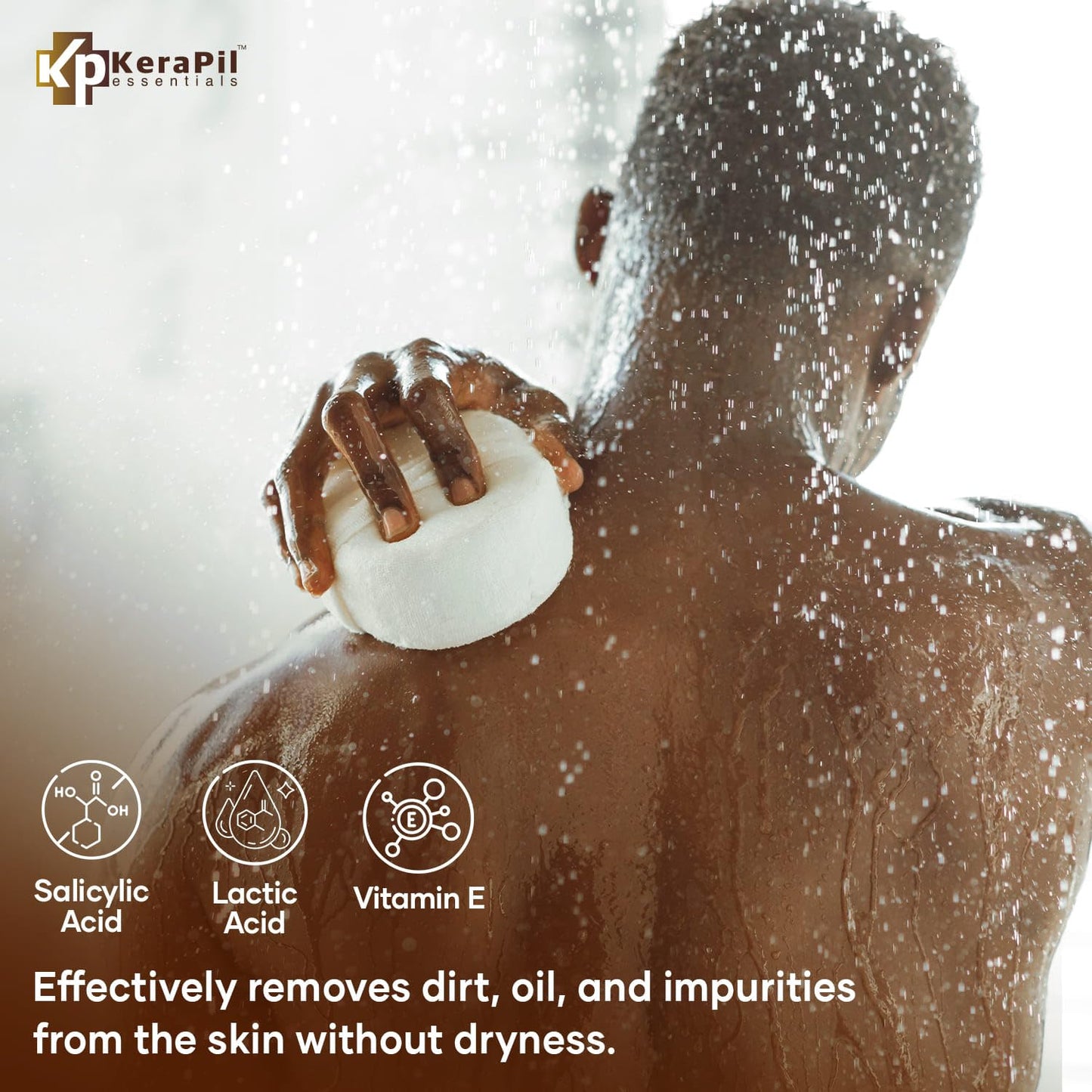 KERAPIL Exfoliating Body Wash, Coconut and Vanilla, 16 fl oz