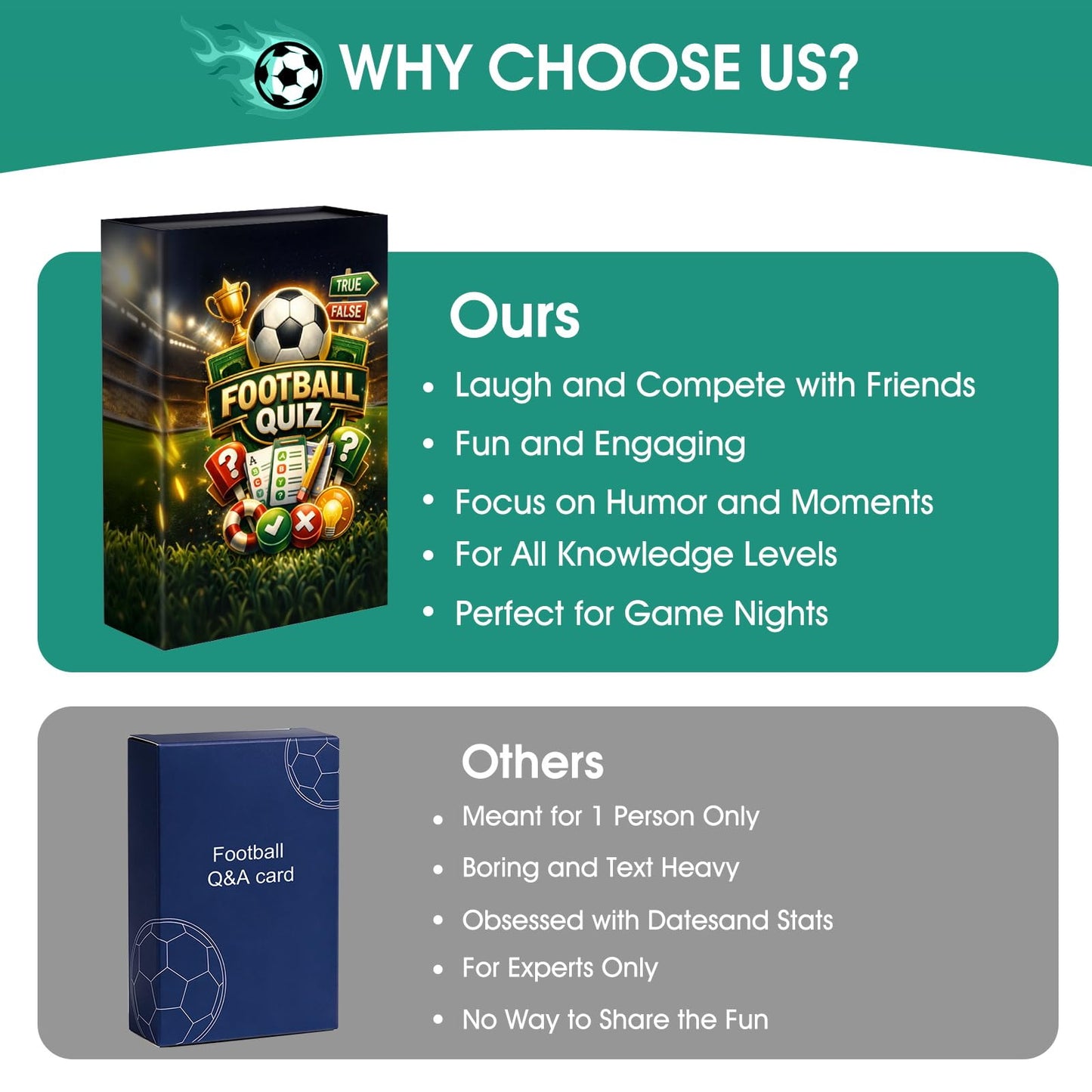 JOH World Cup 2026 Soccer Trivia Card Game - Over 200 Soccer Trivia Questions | Family Game Night | World Cup 2026 Soccer Cards Games for Kids & Adults | Soccer Gift
